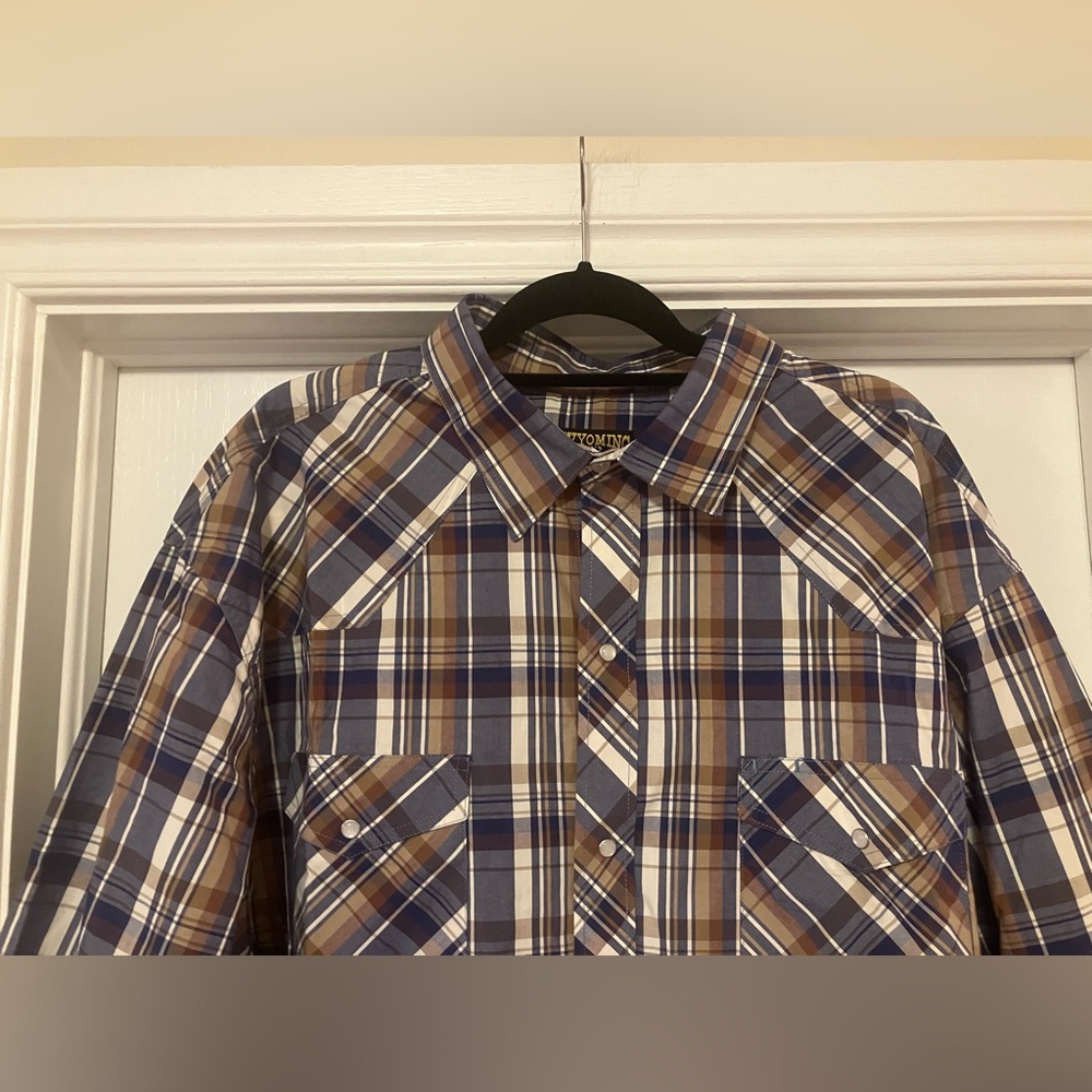 Wyoming Traders Men’s XXXL Plaid Button Down Up Pearl Snap Shirt 3XL - Picture 2 of 7